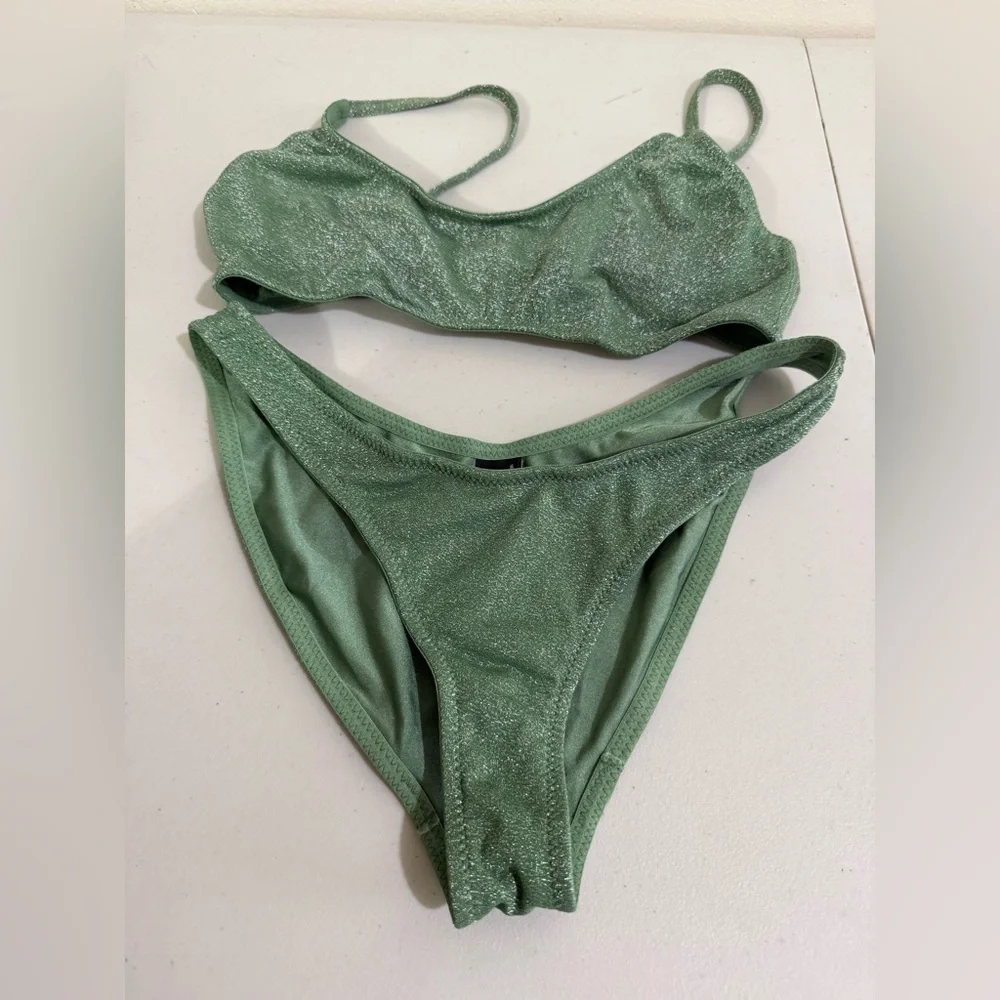 triangl swimwear Shimmer Sage Green Bikini